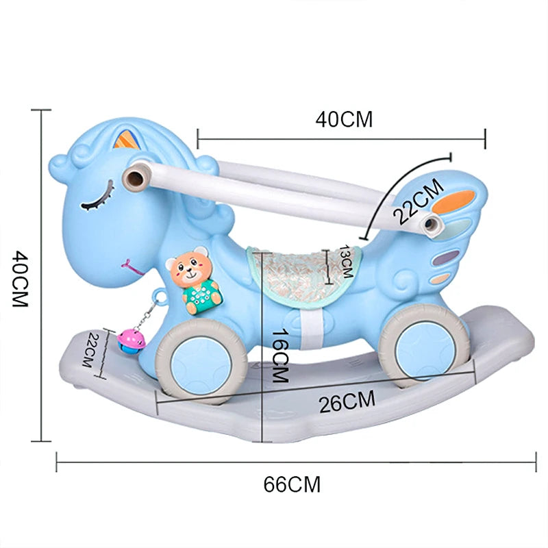 Ergonomic 2-in-1 Rocking Horse & Balance Training Bike