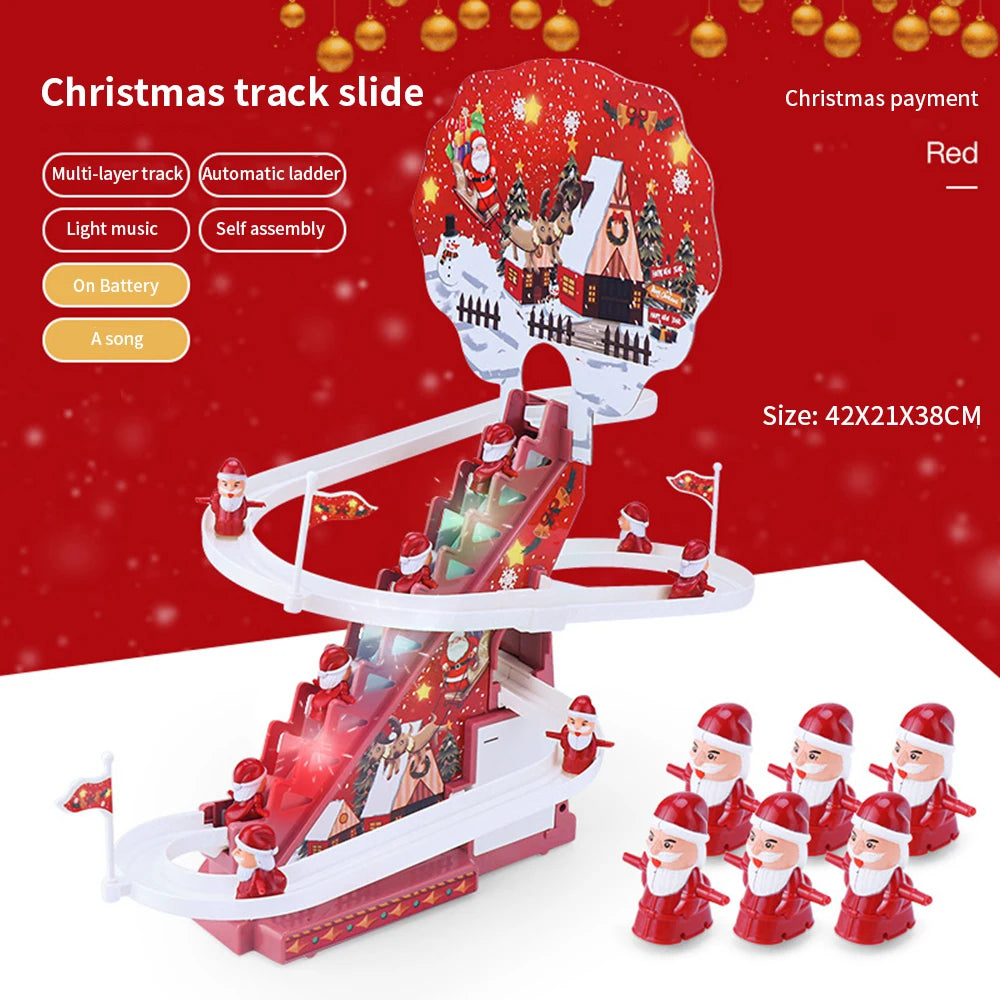 Climbing Stairs Track Toys - Electric Santa Claus