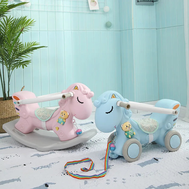 Ergonomic 2-in-1 Rocking Horse & Balance Training Bike