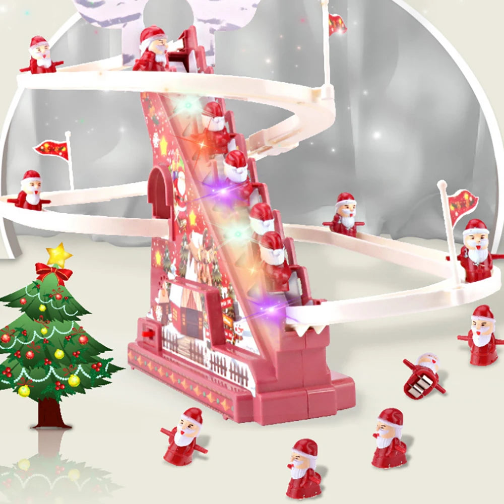 Climbing Stairs Track Toys - Electric Santa Claus