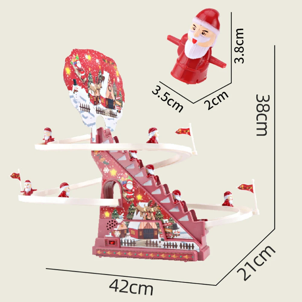 Climbing Stairs Track Toys - Electric Santa Claus