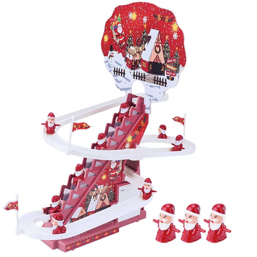 Climbing Stairs Track Toys - Electric Santa Claus